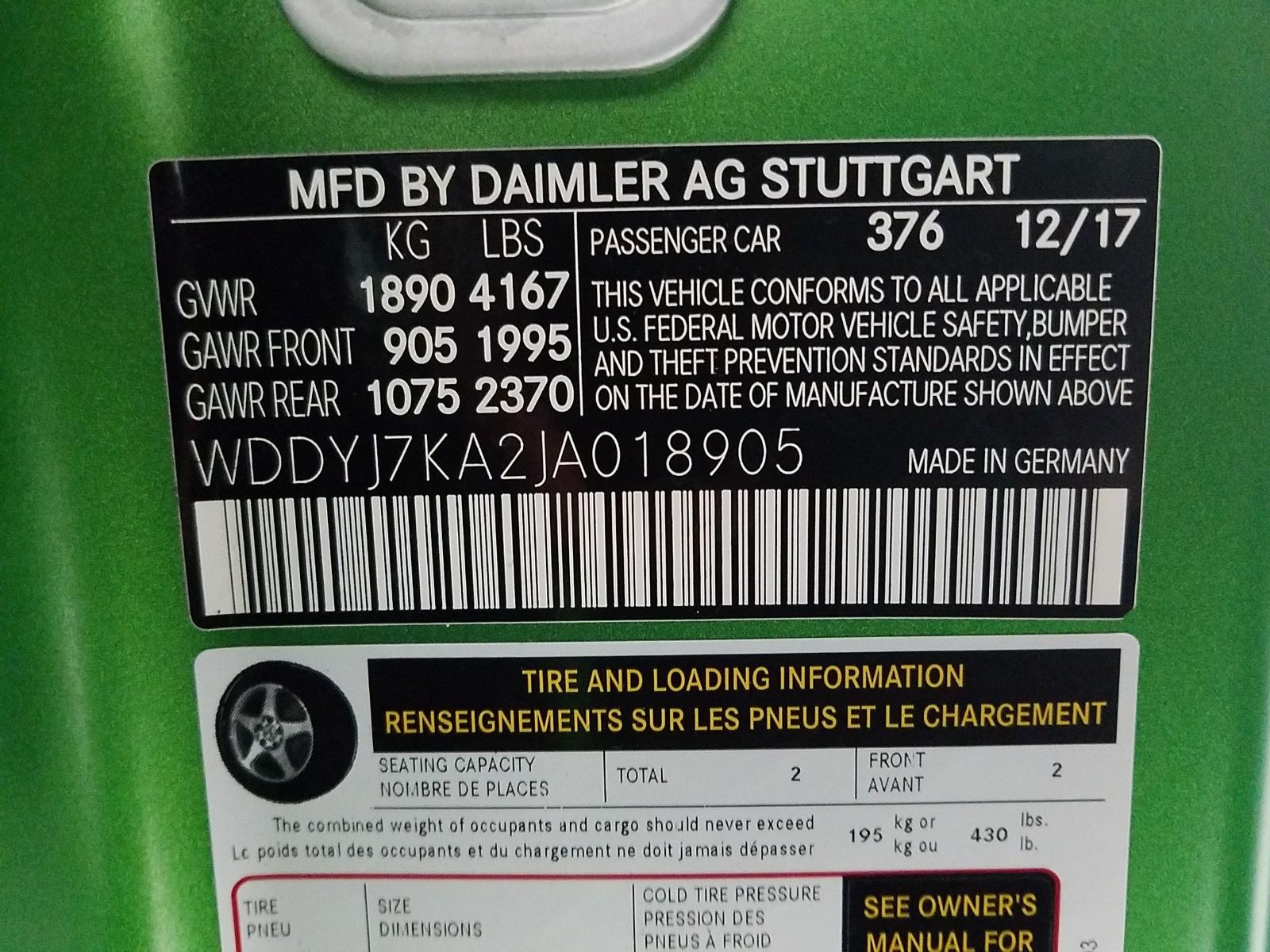 2018 Mercedes-Benz AMG GT